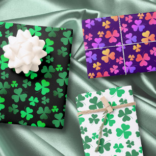 Shamrock klaver blad Floral Iers Modern Kleurrijk Inpakpapier Vel