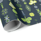 Shamrock klaver bloemen minimalistisch patroon cadeaupapier (Rol Hoek)
