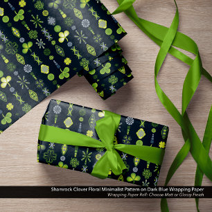Shamrock klaver bloemen minimalistisch patroon cadeaupapier