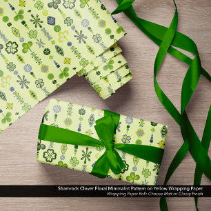 Shamrock klaver bloemen minimalistisch patroon cadeaupapier