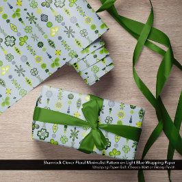 Shamrock klaver bloemen minimalistisch patroon cadeaupapier