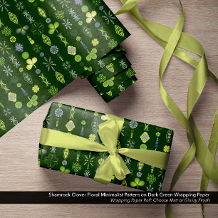 Shamrock klaver bloemen minimalistisch patroon cadeaupapier