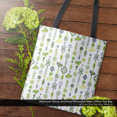 Shamrock, klaver, floraal minimalistisch patroon w tote bag