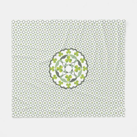 Shamrock klaver Keltisch geïnspireerd patroon Fleece Deken (Voorkant (Horizontaal))
