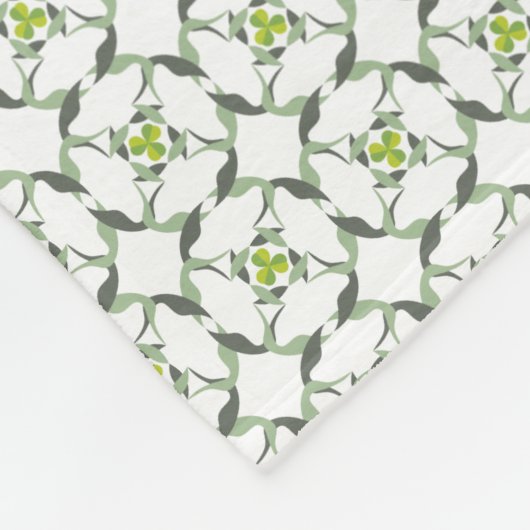 Shamrock klaver Keltisch geïnspireerd patroon Fleece Deken (Hoek)