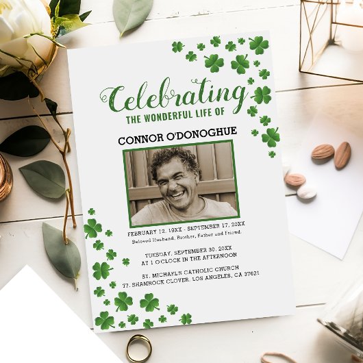 Shamrock klaver Memorial | Ierse begrafenis Kaart