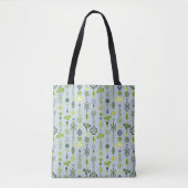 Shamrock Klaver Minimale Modern Patroon Blauw Tote Bag (Voorkant)