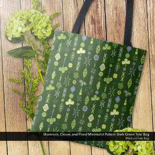 Shamrock Klaver Minimale Modern Patroon Donkergroe Tote Bag