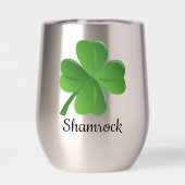 Shamrock klaver ontwerp thermische wijn tumbler (Achterkant)