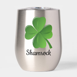 Shamrock klaver ontwerp thermische wijn tumbler