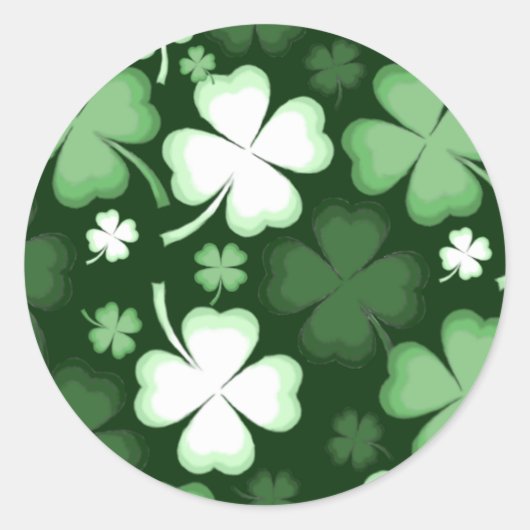 Shamrock, klavertjevier, St. Patrick's Day Ronde Sticker (Voorkant)