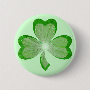 Shamrock-knoopbadge green ronde button 5,7 cm