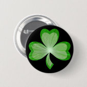 Shamrock-knoopbadge zwart ronde button 5,7 cm (Voorkant /achterkant)