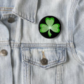 Shamrock-knoopbadge zwart ronde button 5,7 cm (In situ)