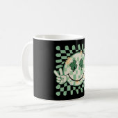 Shamrock Lachend Gezicht Funny St. Patrick's Dag Koffiemok (Voorkant links)