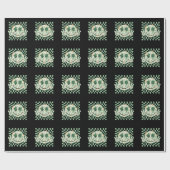 Shamrock Lachend Gezicht Grappige St. Patrick's Da Cadeaupapier (Vlak)