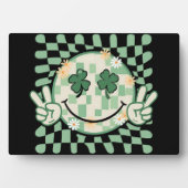 Shamrock Lachend Gezicht Grappige St. Patrick's Da Fotoplaat (voorkant)