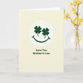 Shamrock Lachende Broer Van Mijn Partner Kaart (Gele Bloem)