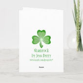 Shamrock large 'St. Patrick's Day' kaart groen (Achterkant)