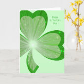 Shamrock large 'St. Patrick's Day' kaart groen (Gele Bloem)