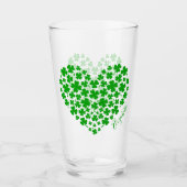 Shamrock Leaf Clover Green Heart St Patrick's Day Glas (Voorkant)