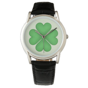 Shamrock leaf Clover Hearts-patroon Horloge