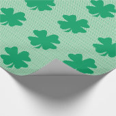 Shamrock Leaf Green Stripes St Patrick's Day 2024 Cadeaupapier (Hoek)