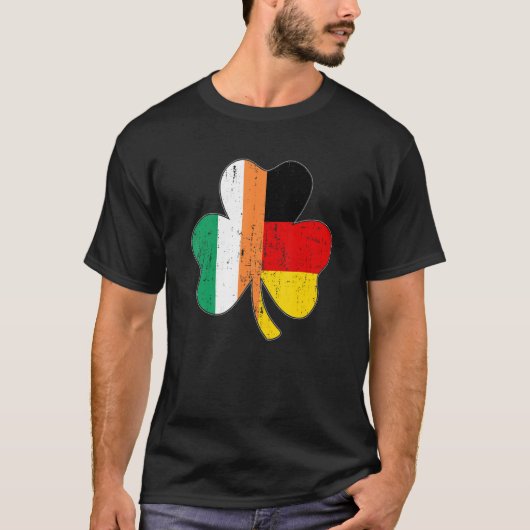 Shamrock leaf irish german flag for St Patricks da T-shirt (Voorkant)