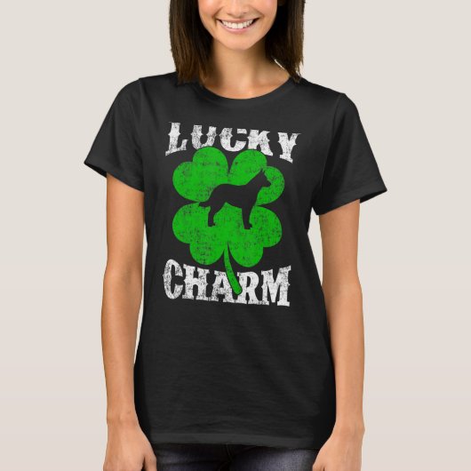 Shamrock Leaf Lucky Charm Blue Heeler Dog St Patri T-shirt (Voorkant)