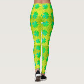 Shamrock Leaves Neon Green Glitter St Patricks Day Leggings (Achterkant)