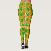 Shamrock Leaves reen Glitter St Patricks Day Ombre Leggings (Achterkant)