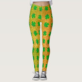 Shamrock Leaves reen Glitter St Patricks Day Ombre Leggings (Voorkant)