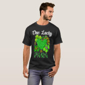 Shamrock Leopard Plaid One Lucky Para St Patricks  T-shirt (Voorkant volledig)