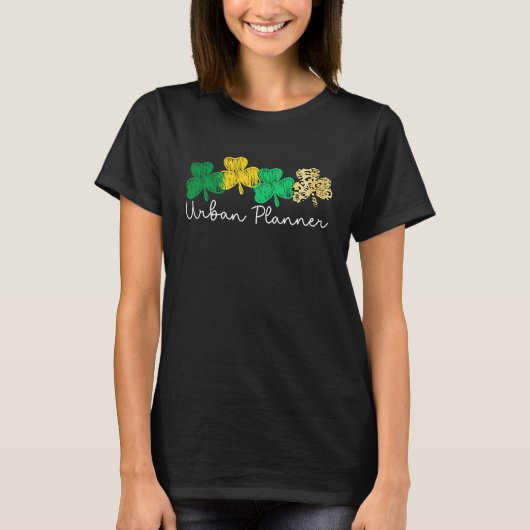 Shamrock Leopard Saint Paddy's Urban Planner St Pa T-shirt (Voorkant)