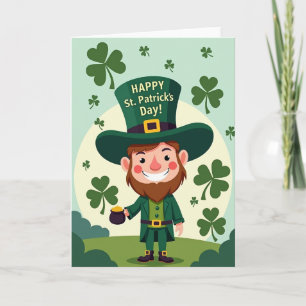 Shamrock Leprechaun Gelukskaart Kaart