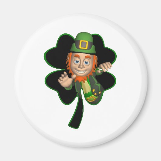 Shamrock Leprechaun Magneet (Voorkant)