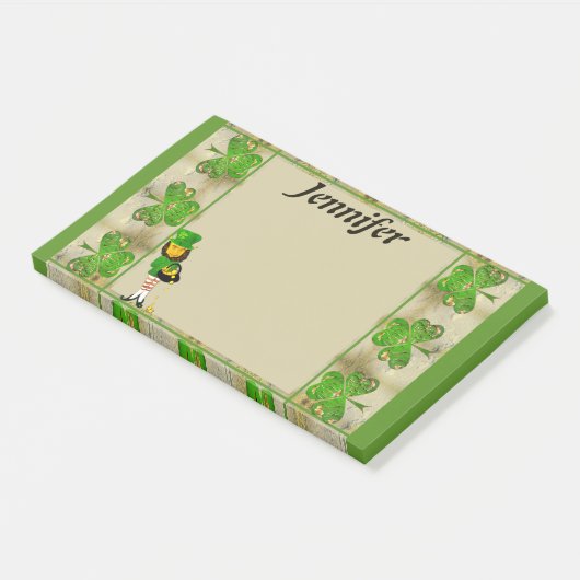Shamrock Leprechaun Post-It Opmerkingen Post-it® Notes (Schuin)