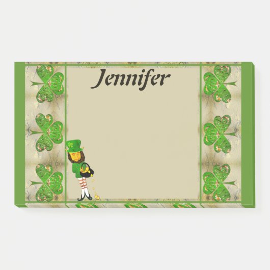 Shamrock Leprechaun Post-It Opmerkingen Post-it® Notes (Voorkant)