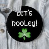 Shamrock 'Let's Hooley' knop zwart! Ronde Button 6,0 Cm (In situ)