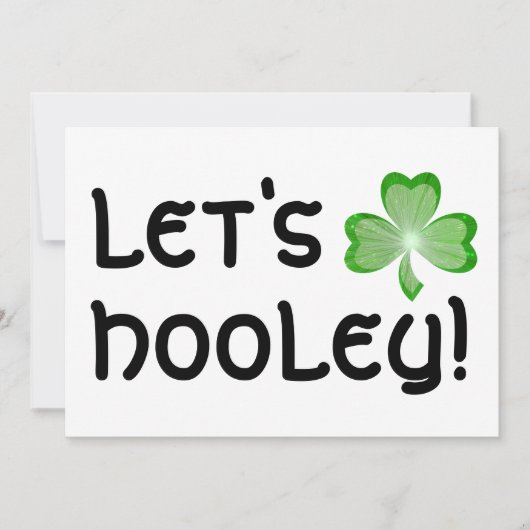 Shamrock 'Let's Hooley'-uitnodiging wit Kaart (Voorkant)