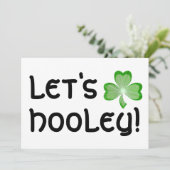 Shamrock 'Let's Hooley'-uitnodiging wit Kaart (Staand voorkant)