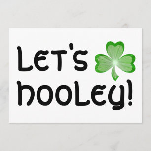 Shamrock 'Let's Hooley'-uitnodiging wit Kaart