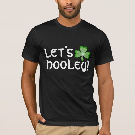 Shamrock 'Let's Hooley!' zwart T-shirt (Voorkant)