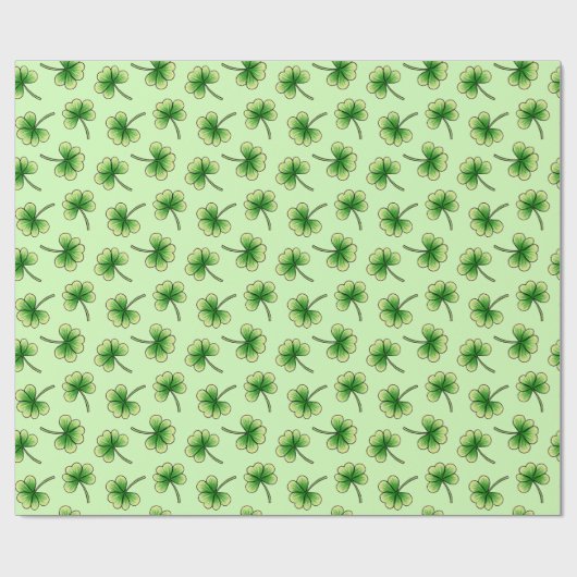 Shamrock Light Green St Patrick's Day Cadeaupapier (Vlak)