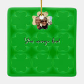 Shamrock Lijst + Foto & Tekst Keramisch Ornament (Achterkant)