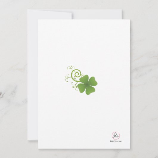 Shamrock Lijst Invitation Kaart (Achterkant)