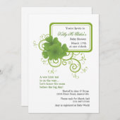 Shamrock Lijst Invitation Kaart (Voorkant / Achterkant)