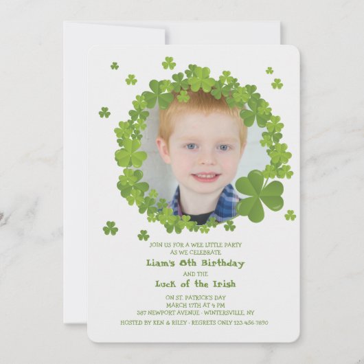 Shamrock Lijst Invitation Kaart (Voorkant)