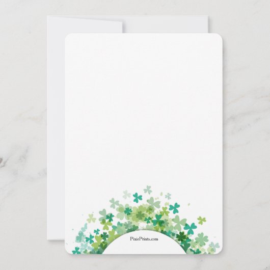 Shamrock Lijst Invitation Kaart (Achterkant)