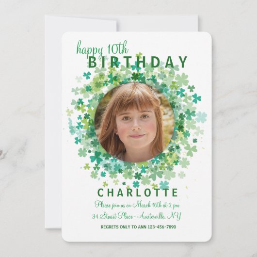 Shamrock Lijst Invitation Kaart (Voorkant)